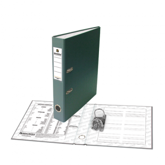 Папка-регистратор 50 мм с арочным механизмом, обложка ПВХ, зелёная BRAUBERG 221816