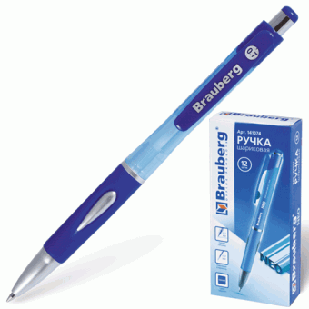 Ручка шариковая автоматическая синяя BRAUBERG "Neo" 141074