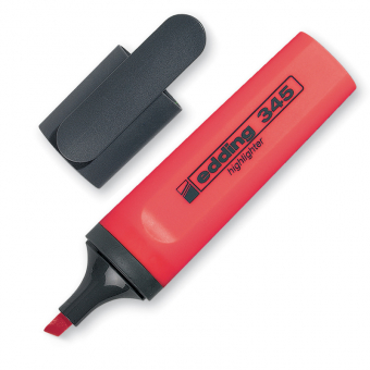 Текстовыделитель Edding Е-345 красный, скошенный наконечник 2-5 мм,  87124