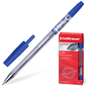 Ручка шариковая синяя, чернила на масляной основе ERICH KRAUSE "Ultra L-10" 13873 (141247)/081058
