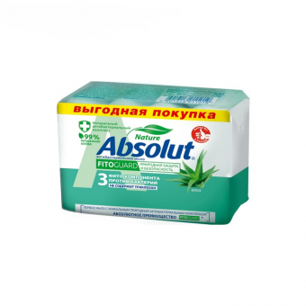 Мыло ABSOLUT (Абсолют) комплект 4шт х75г Алоэ, антибактериальное