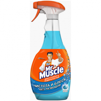 Мистер Мускул, средство д/ мытья  стёкол и поверх. (кафель, сантехн, пластик) 500мл 144217