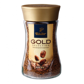 Кофе растворимый TCHIBO "Gold" 190 г, гранулированный, стеклянная банка, 620029