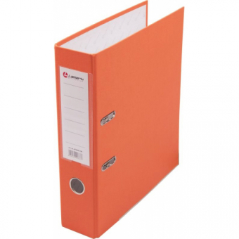 Папка-регистратор 80 мм с арочным механизмом, обложка ПВХ, оранжевая,<br>LAMARK AC0600-OR