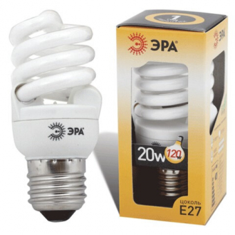 Лампа энергосберегающая 20(130) Вт E27 ЭРА F-SP-20-827, мягкий(жел)свет 450450
