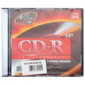 Диск  CD-R VS 700 Мб, 52x, slim,  166387