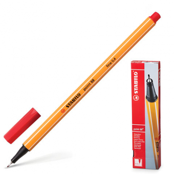 Ручка Stabilo 88/40 капилярная красная, 141578