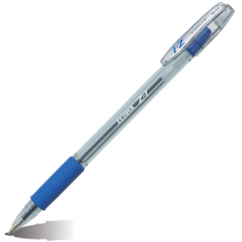 Ручка шариковая ZEBRA "Z-1", корпус прозрачный, толщ.письма 0,7мм, рез.держ., синяя, BP074-BL, 141492
