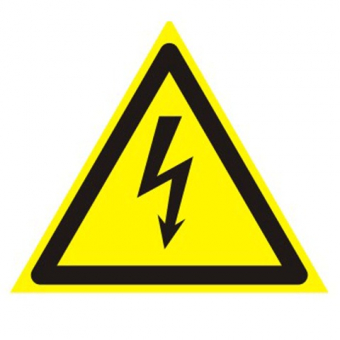 Знак предупреждающий "Опасность поражения электрич. током", треуг. 200*200*200мм, самокл, 610007/W 08 610007