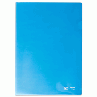 Папка-уголок 150 мкм синяя Brauberg 221642
