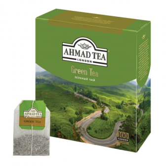 Чай AHMAD "Green Tea", зеленый, 100 пакетиков по 2г, 620212/961499