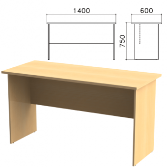 Стол письменный "Канц" СК21.10,  (ш1400*г600*в750 мм), цвет бук 640027