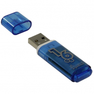 Флэш-диск 16 GB, SMARTBUY Glossy, USB 2.0, сине-голубой, SB16GBGS-B   512191/225096