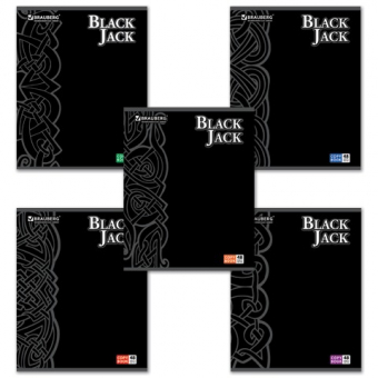 Тетрадь 48л. А5 скоба BRAUBERG "Pro" офсет 60г/м, кл. выб.лак. Black Jack (Блэк Джэк) (5 видов), EAC, 401824