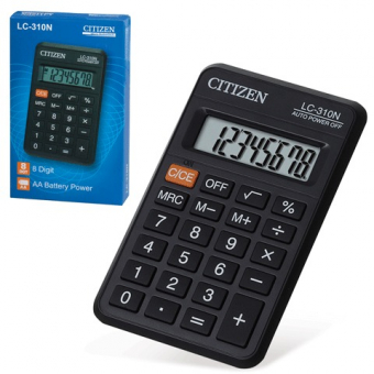 Калькулятор CITIZEN LC-310N, 8 разрядов, карманный, 115х69мм, 250345