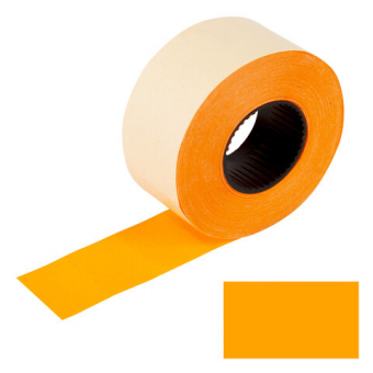 Этикет-лента 26х16 мм, прямоугольная, оранжевая, 1 рулон*800 шт., BRAUBERG, 128459