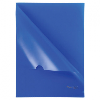 Папка-уголок жесткая, непрозрачная BRAUBERG, синяя, 0,15мм, 224880