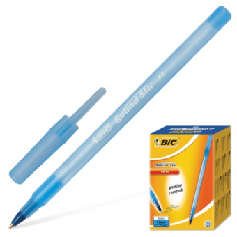 Ручка шариковая BIC "Round Stic", корпус голубой, толщ.письма 0,32мм, 921403, синяя, 141766/143977/246201