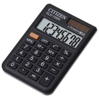 Калькулятор CITIZEN SLD-100N, 8 разрядов, карманный, двойное питание, 90х60мм, 250086
