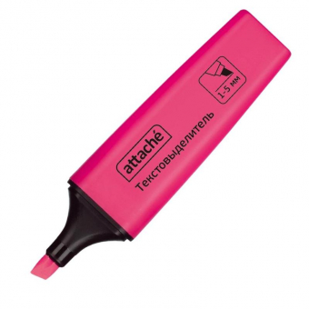 Текстовыделитель  Attache Colored, розовый, скошенный наконечник1-5 мм,  629203