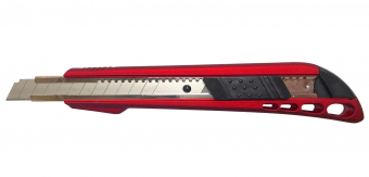 Нож 9мм, корпус soft touch, красный, Lamark CK0209