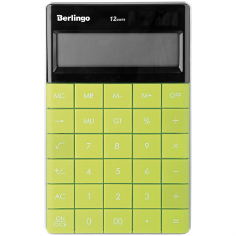 Калькулятор настольный Berlingo "PowerTX", 12 разр., двойное питание, 165*105*13мм, зеленый 235265