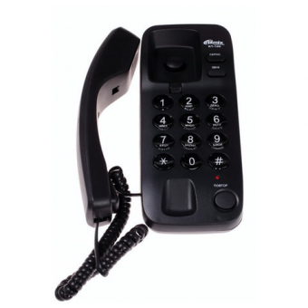 Телефон RITMIX RT-100 black, световая индикация звонка, отключение микрофона, черный, 15116194, 262832