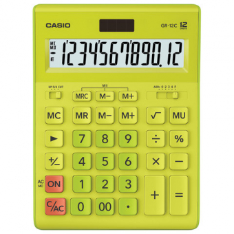 Калькулятор настольный CASIO GR-12C-GN 12 разрядов, цвет салатовый 877153/250443