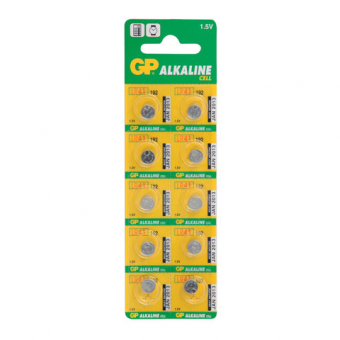 Батарейка GP Alkaline 192 (G3, LR41), алкалиновая, 1 шт., в блистере (отрывной блок), 489119901553, 452222/195900