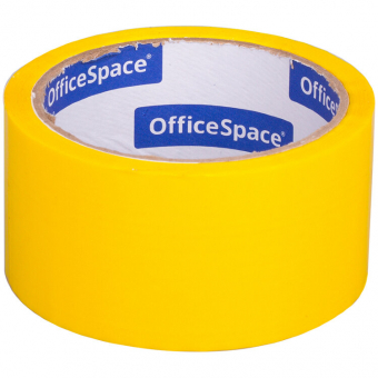 Клейкая лента упаковочная (скотч) OfficeSpace, 48мм*40м, 45мкм, желтая, ШК 212003