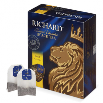 Чай RICHARD "Royal Ceylon" (Ричард Роял Цейлон), черный, 100 пакетиков по 2г, 620417