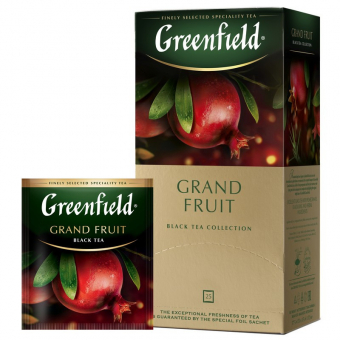 Чай GREENFIELD "Grand Fruitt" черный с гранатом 25 пакетиков в конвертах по 1,5г 1007976 / 621970