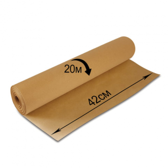 Крафт-бумага в рулоне, 420 мм x 20 м, плотность 78 г/м2, Марка А, 440144, 293714