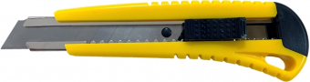 Нож канц. 18 мм DOLCE COSTO желтый корпус, мет.направляющие, автоблокировка, D00170