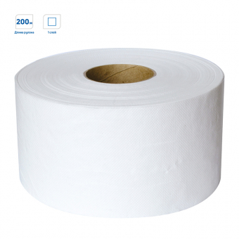 Бумага туалетная OfficeClean Professional(T2), 1-слойная, 200м/рул, белая 244820