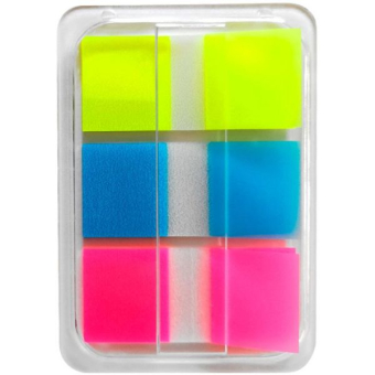 Закладки LAMARK с липким краем Z-сложения, 44х20мм, 3 цвета неон по 20л ...