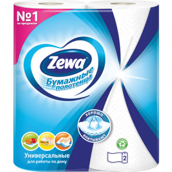 Полотенце ZEWA  2-слойное 2рул/упак. белые 122817 144001