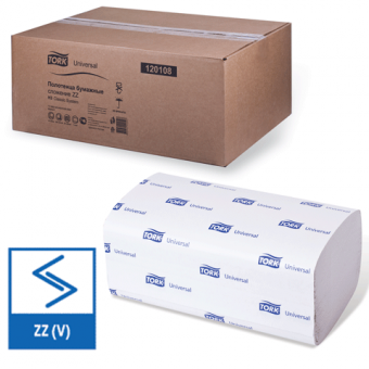 Полотенце бумажное TORK Universal 120108, 250 штук/упаковка, 1-слойное, 23*23 см, ZZ-сложение, серое
