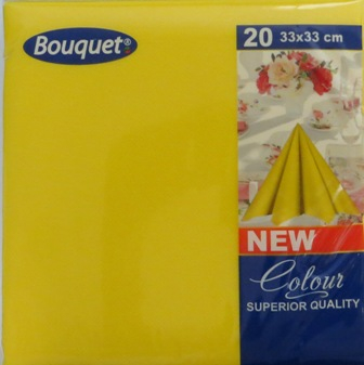 Салфетки 33*33 см, 2-слойные, 20 штук в упак. Bouquet желтые