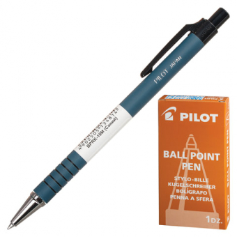 Ручка шариковая масляная автоматическая PILOT, корпус синий, узел 0,7 мм, линия 0,32 мм, синяя, BPRK-10M, 141862