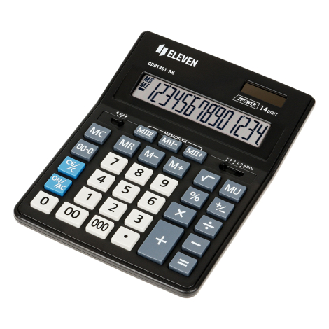 УЦЕНКА - Калькулятор настольный Eleven Business Line CDB1401-BK, 14 разрядов, двойное питание, 155*205*35мм, черный (осн 339193) 393594