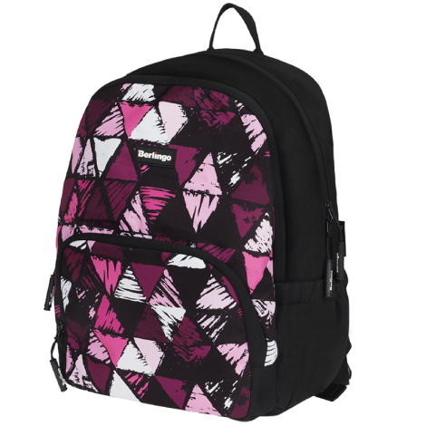УЦЕНКА-Рюкзак Berlingo Light "Black triangles" 39,5*28*16см, 2 отделения, 3 кармана, уплотненная спинка (осн 336397) 370102