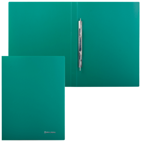 Папка с металлическим скоросшивателем зеленая BRAUBERG "Стандарт" 221631