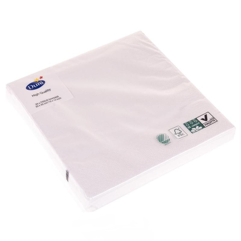 Салфетки 33*33см, 3сл.белая бум DUNI 20шт./уп.