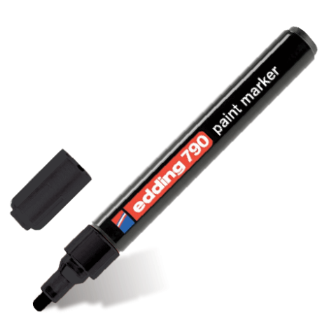 Маркер лаковый черный, круглый наконечник 2-4 мм EDDING Е-790/1  51478/150590/145866