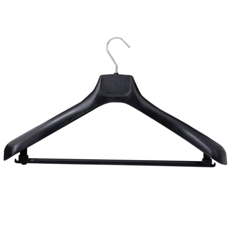 Вешалка-плечики универсальная, пластиковая, р. 50-52, длина 48см, ширина 6,5см, цвет черный, С 041 601185