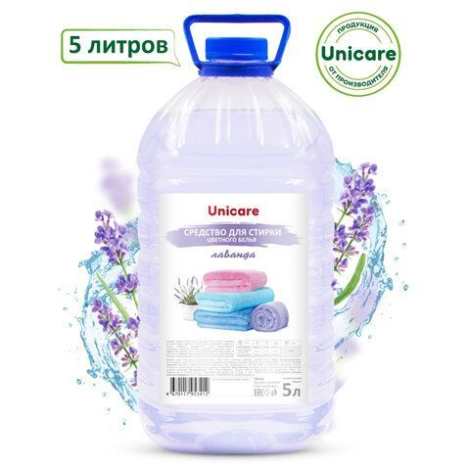 Гель для стирки для цветного белья 5 л UNICARE, ПЭТ, UC201013, 608161