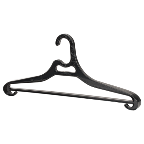 Вешалка-плечики ЛАЙМА универсальная, пластиковая, р. 50-54, длина 47см, цвет черный, 601655