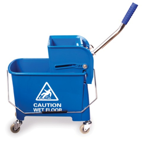 Тележка уборочная-ведро ЛАЙМА "Проф" 20л, мех.отжим, синяя, 601497