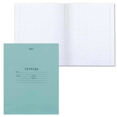 Тетрадь 24л. Зелёная обложка "Хатбер", офсет, клетка с полями, 24Т5D(С)1(T58053) 117846